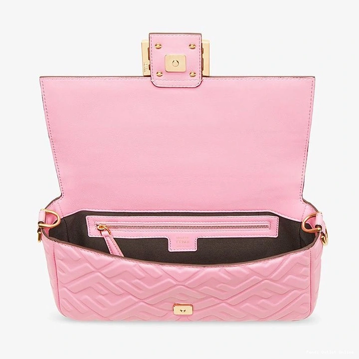 Cheap Nappa FF Medium In Baguette Bag Leather Pink Motif Fendi 0712